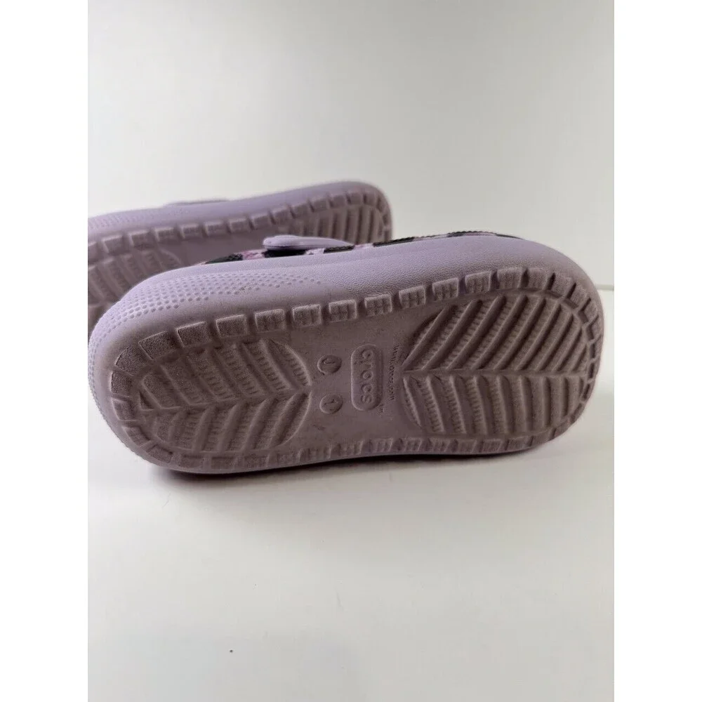 Crocs Kids Sandals Purple Classic Animal Cutie Clog Water Outdoor Casual Size 1